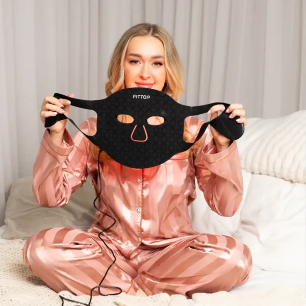 FITTOP Golden Collagen LED Mask — Black Diamond Edition